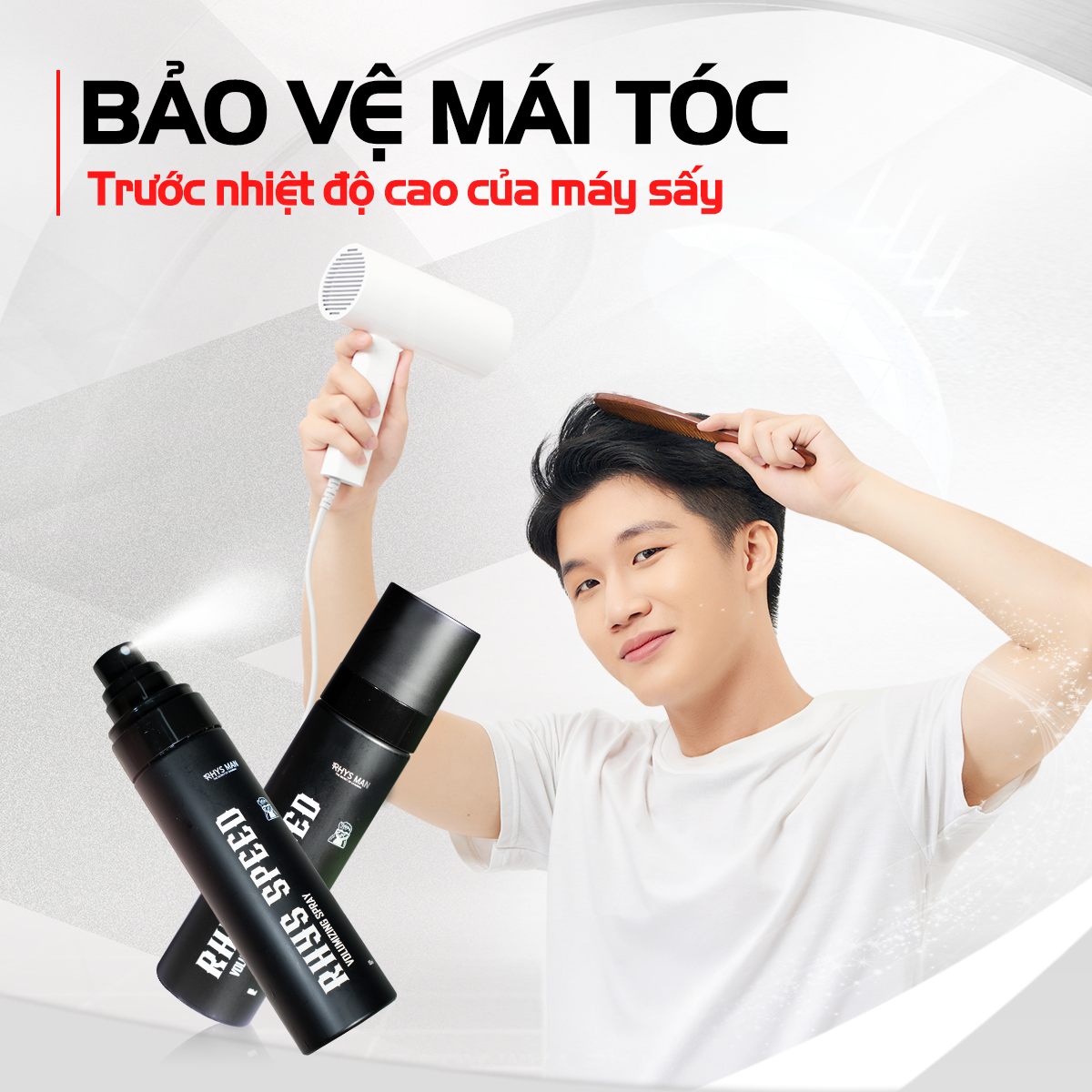 XỊT PHỒNG TÓC RHYS SPEED GIỮ NẾP TỰ NHIÊN 100ML - 画像 (2)